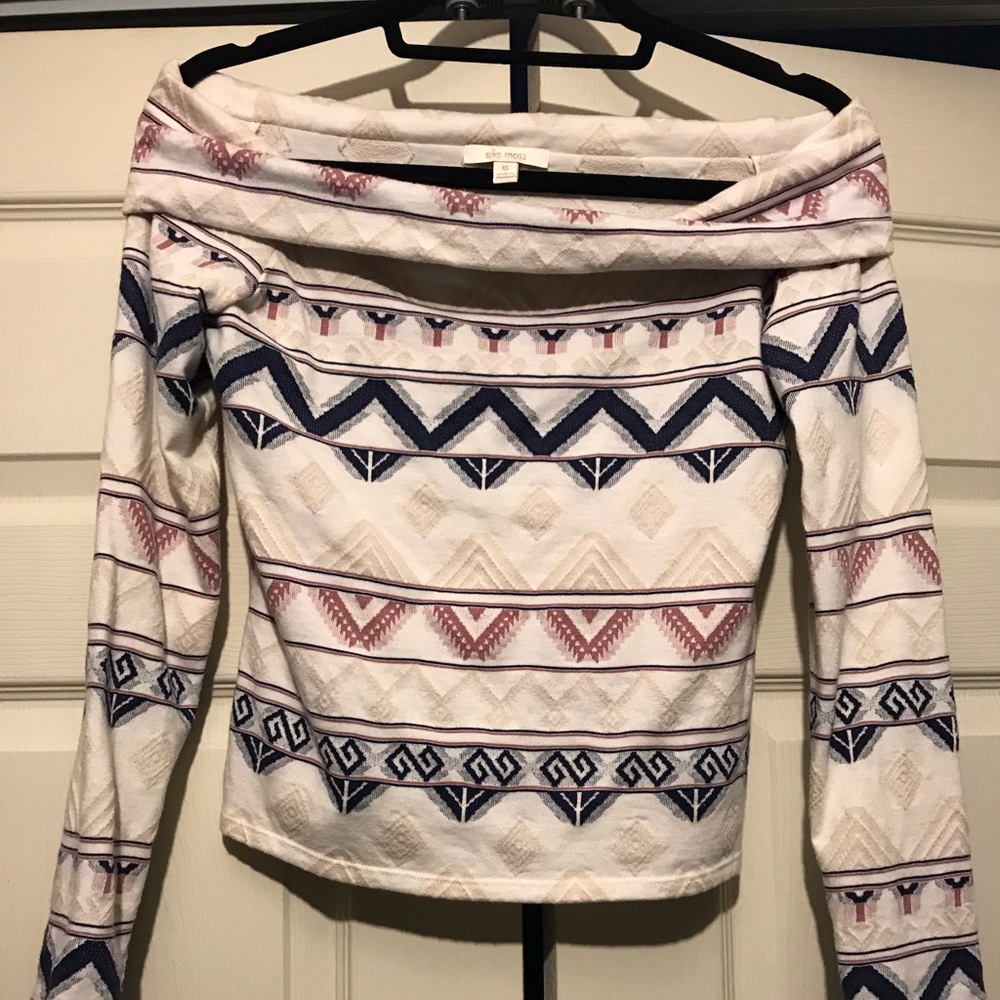Ella Moss off the shoulder cropped sweater